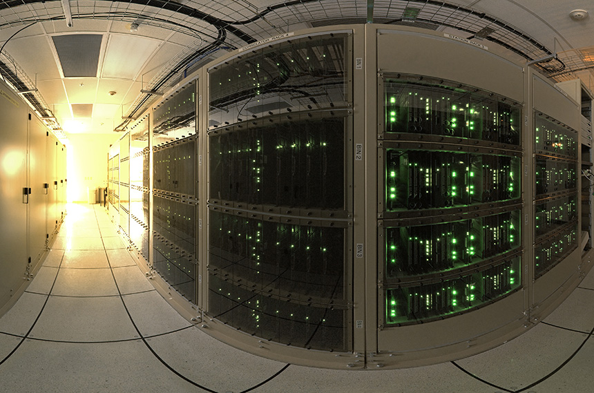 The ALMA correlator, one of the most powerful supercomputers in the world, is in a remote, high-altitude site in the Andes of northern Chile. [Photo: ESO]